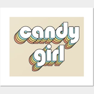 Candy Girl - Retro Rainbow Typography Faded Style Posters and Art